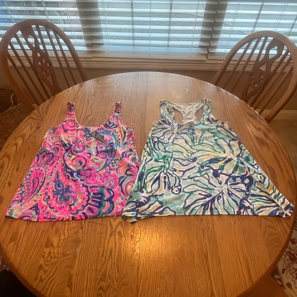 Lilly Pulitzer Tops - Lilly Pulitzer Kinsey and Monterey Tank Top Lot XXS Pink Blue EUC